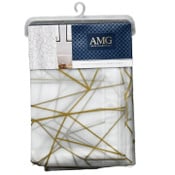 Wholesale - 70" x 72" Grey/Gold PEVA Shower Liner wMetal Grommets and Weighed Magnetic Hem C/P 12, UPC: 092903946394